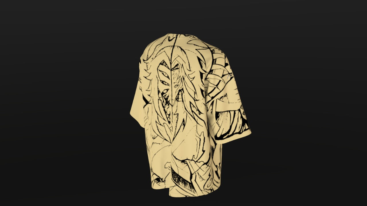 Mythic Warrior Oversized Graphic Tee - Desert Sand