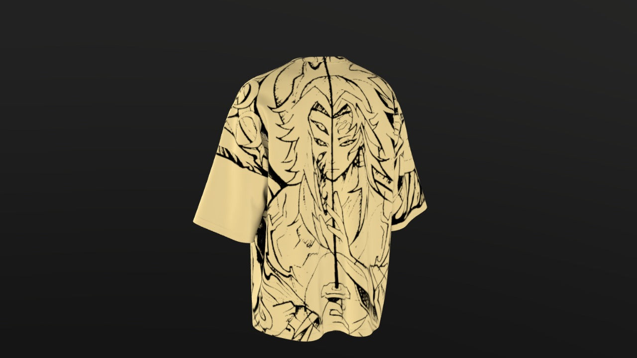 Mythic Warrior Oversized Graphic Tee - Desert Sand
